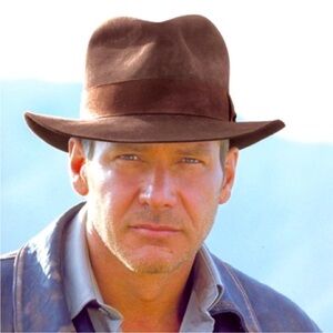 Authentic Indiana Jones brown pure wool fedora Made in USA Size 7-7.5 (medium)